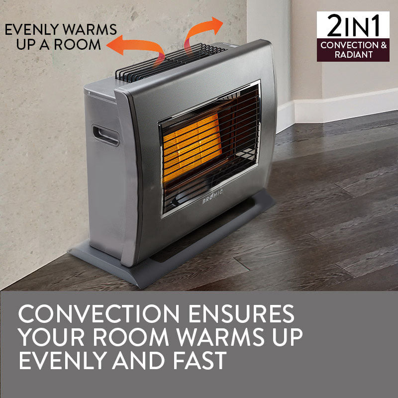 Rear of the gas heater showing the bayonet gas connection point
