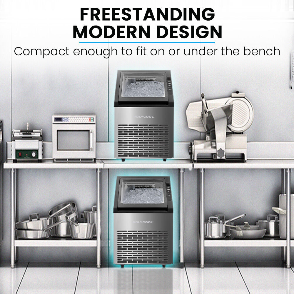 Adjustable feet on the base of the 45 kg commercial ice maker