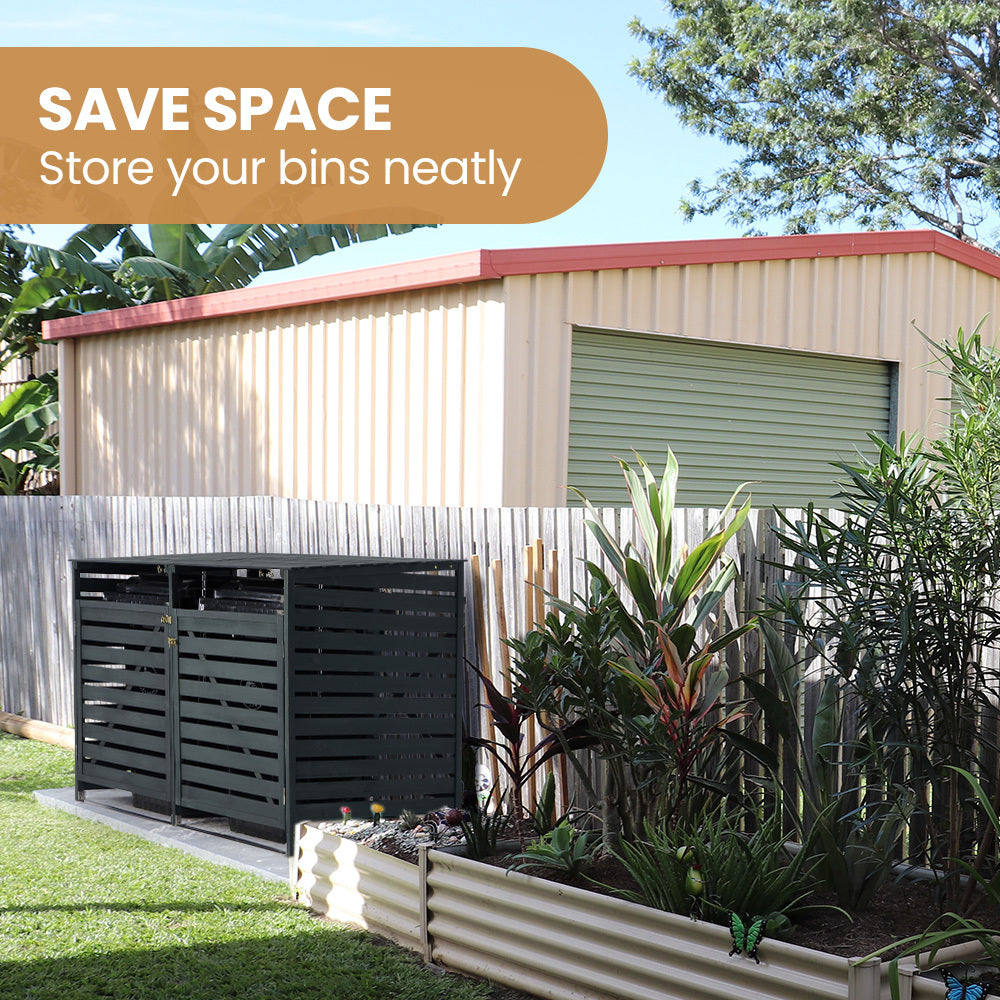 Wooden bin storage shed door detail