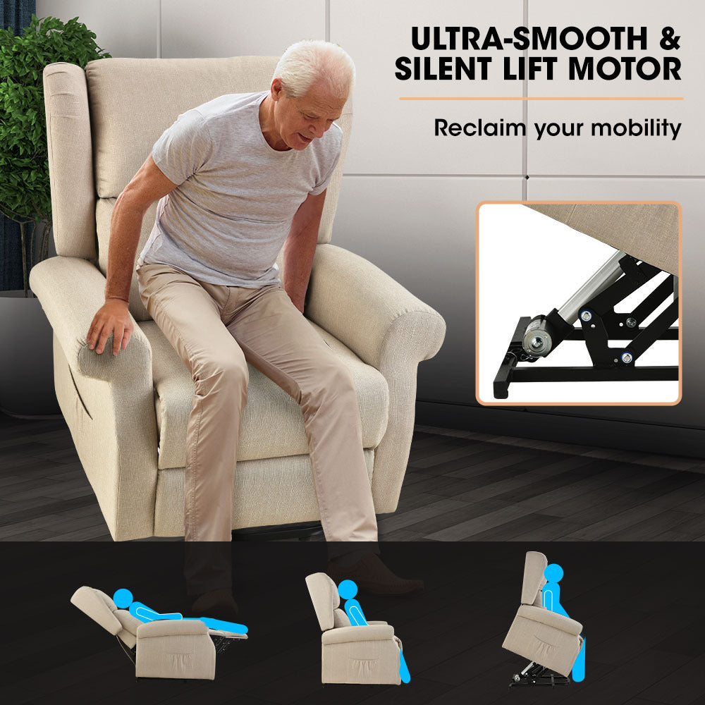 FORTIA Electric Recliner Lift Chair with Massage and Heat