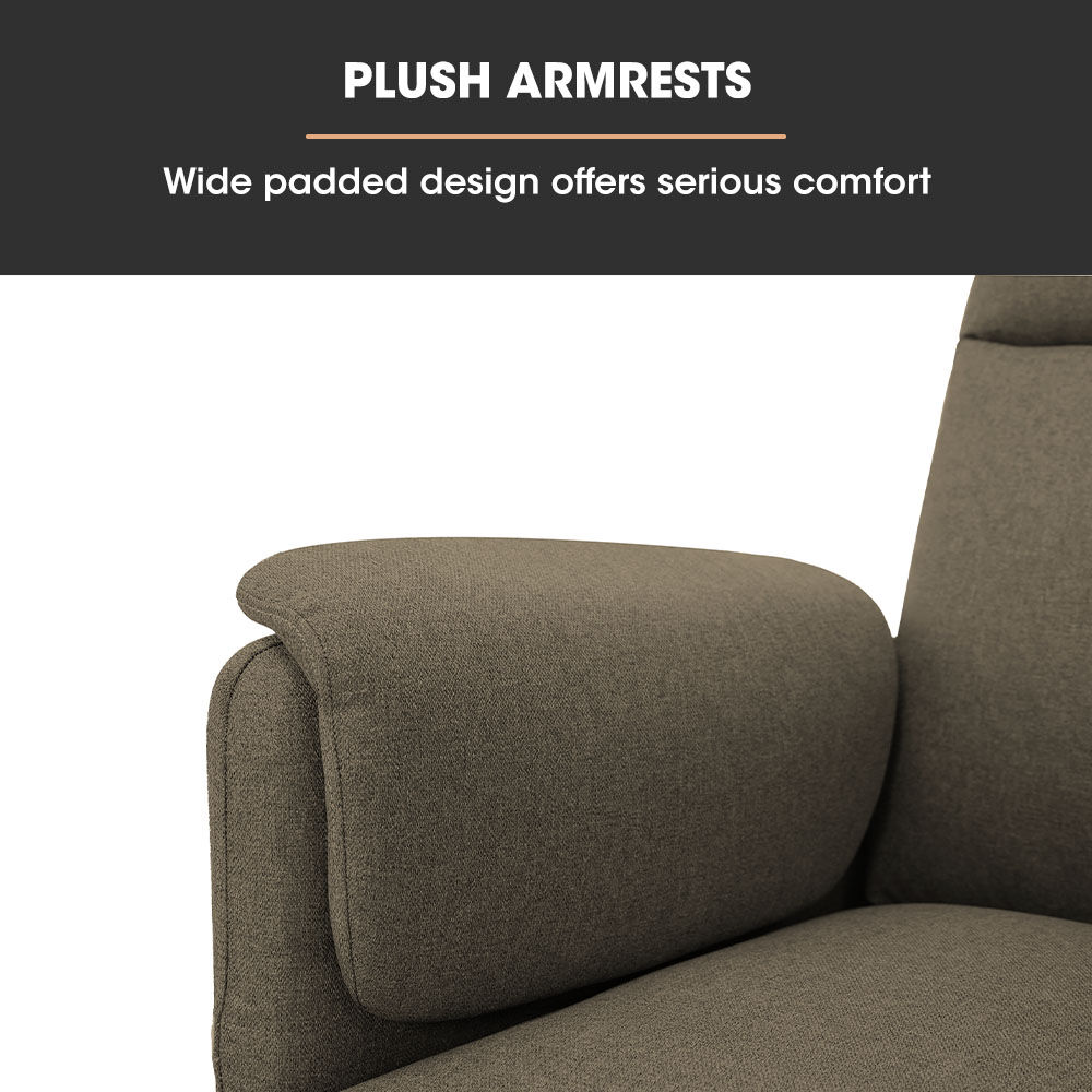 FORTIA Electric Recliner Armchair in Beige with Memory Settings and Dual Side Pockets