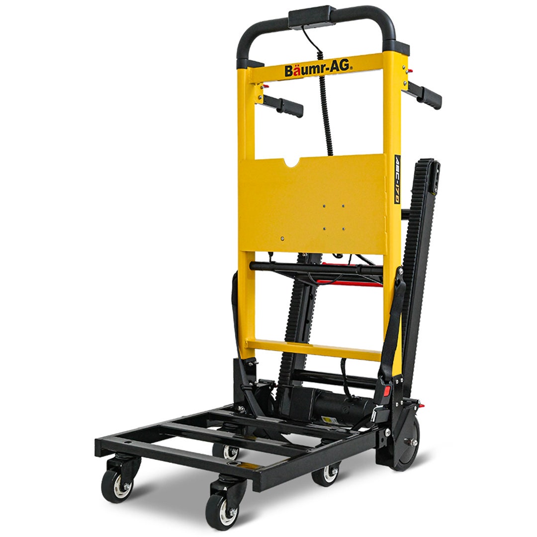 Electric stair climbing hand truck 159kg foldable in yellow