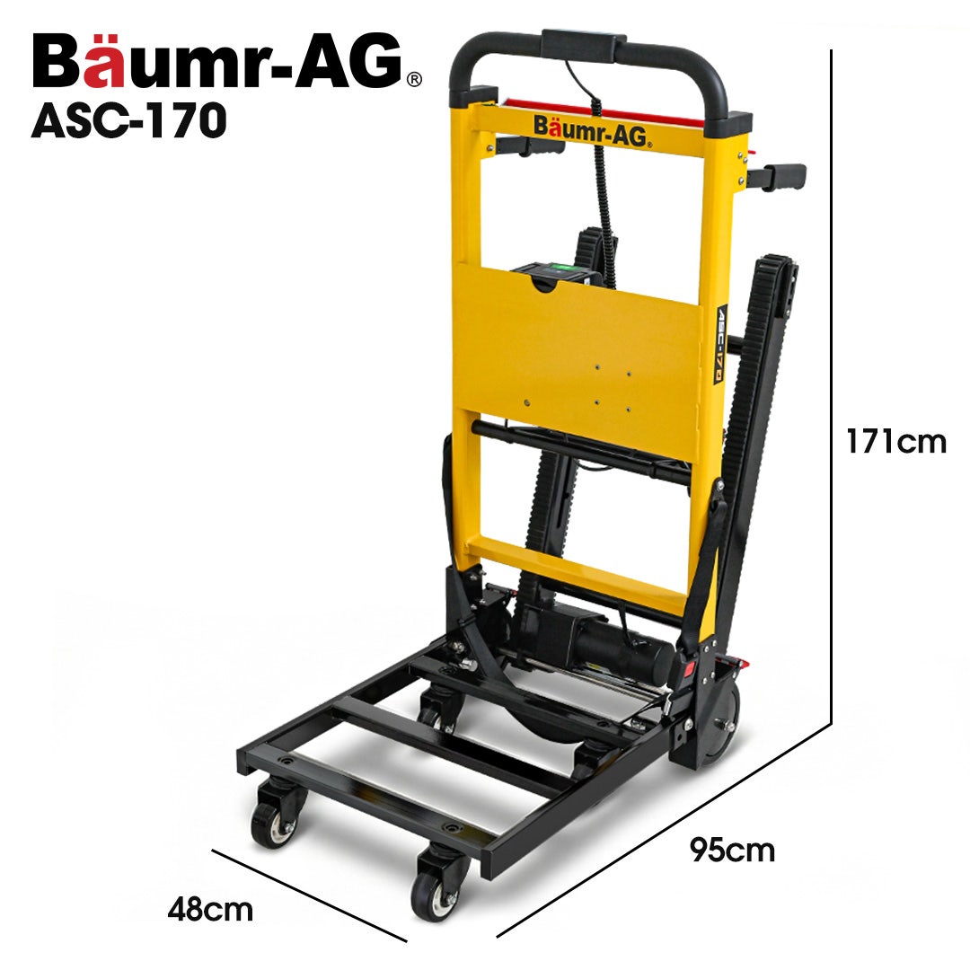 Electric stair climbing hand truck 159kg foldable in yellow