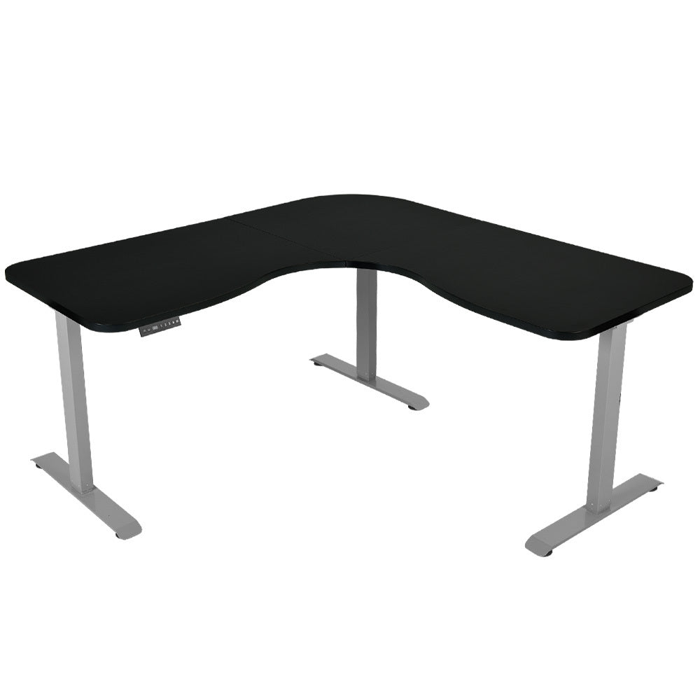 FORTIA 3-Motor Electric Sit-Stand Corner Desk 120kg Load Walnut White or Black — Allure Home Collections