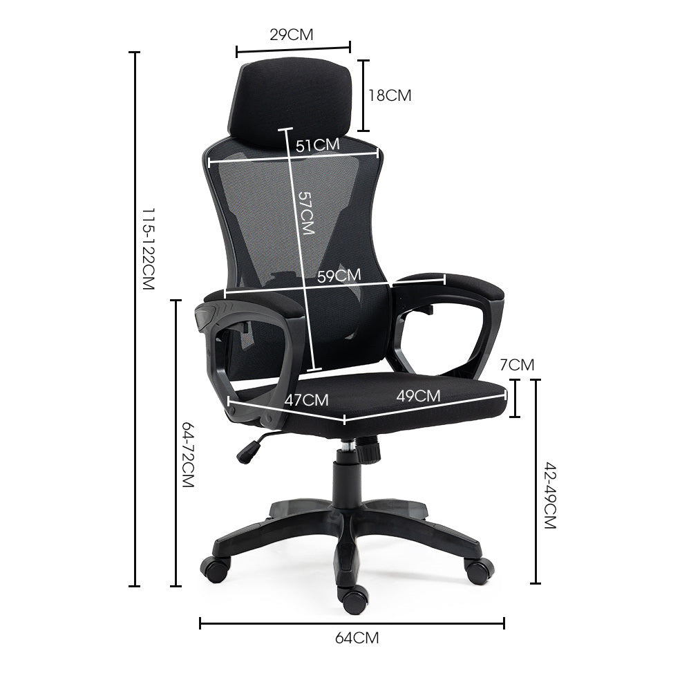 Dampier black mesh ergonomic office chair