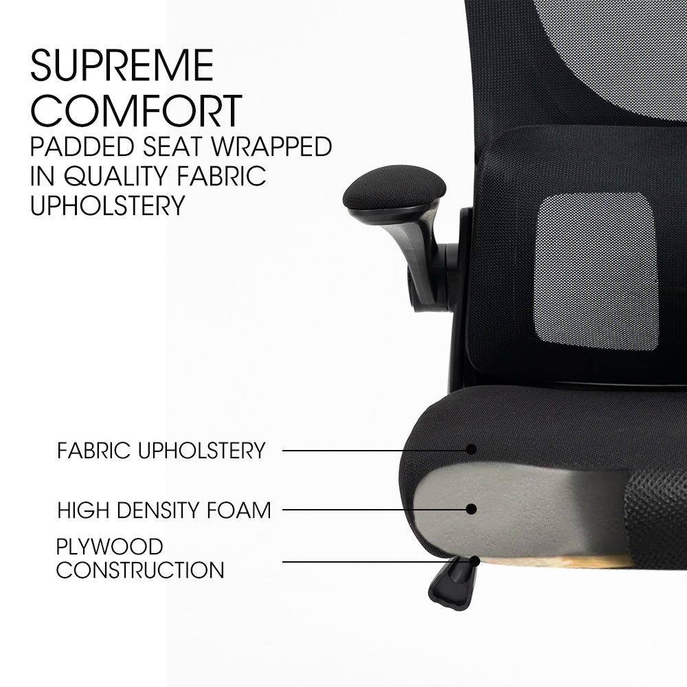 Harvey black ergonomic mesh office chair with headrest