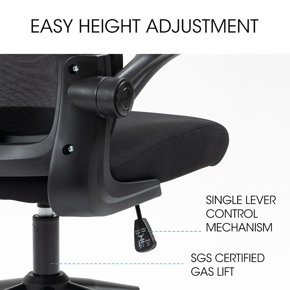 Harvey black ergonomic mesh office chair with headrest