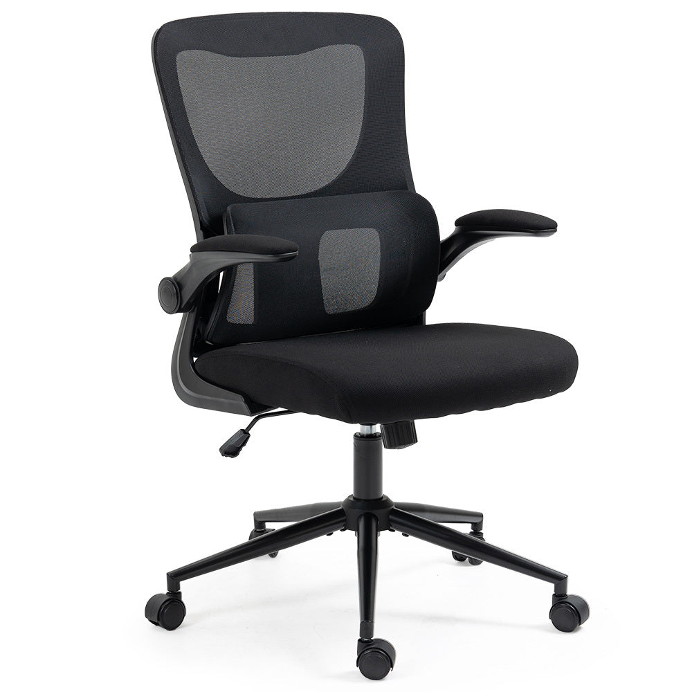 Floreat black ergonomic mesh office chair in a home office