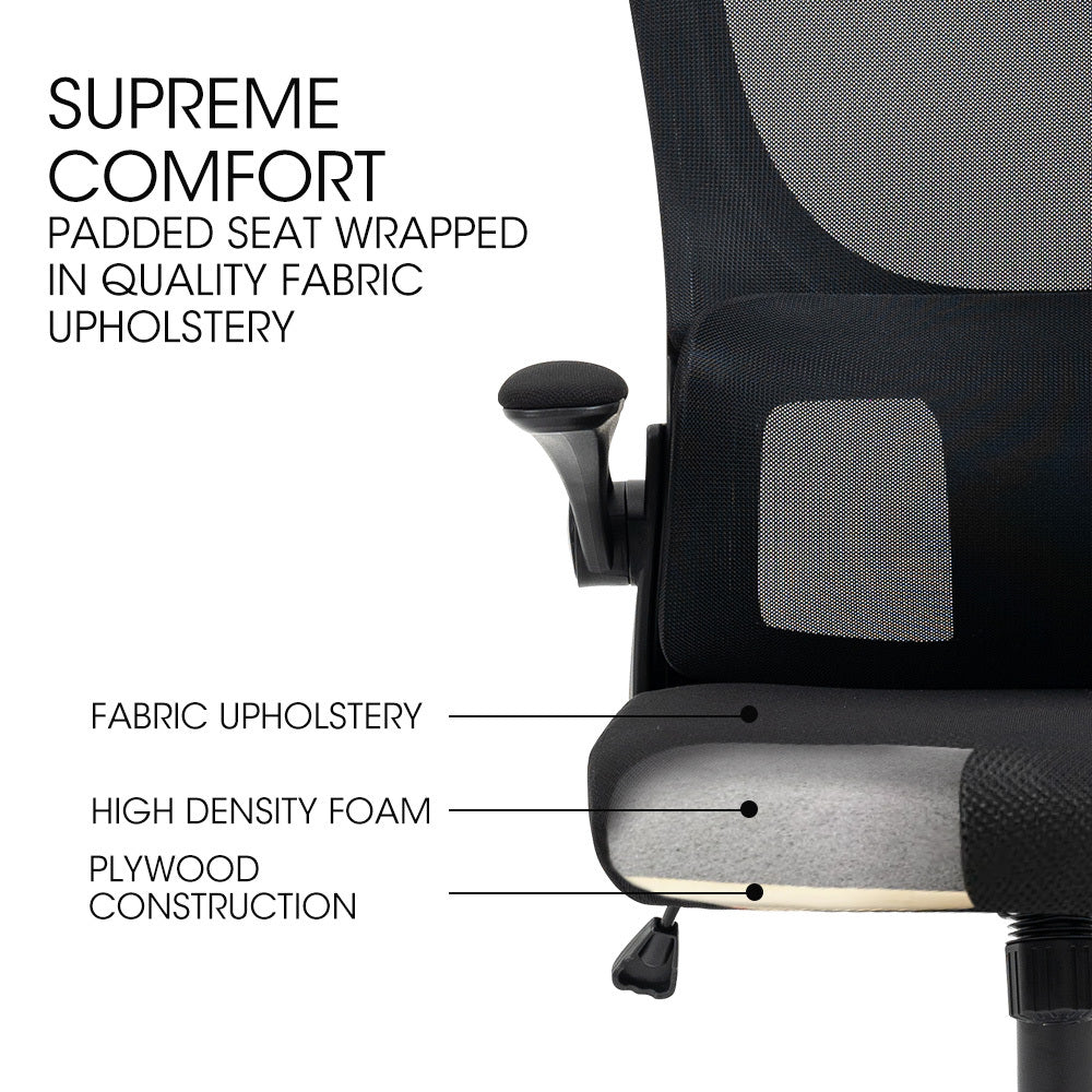 Floreat black ergonomic mesh office chair in a home office