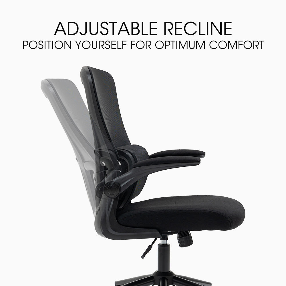 Floreat black ergonomic mesh office chair in a home office