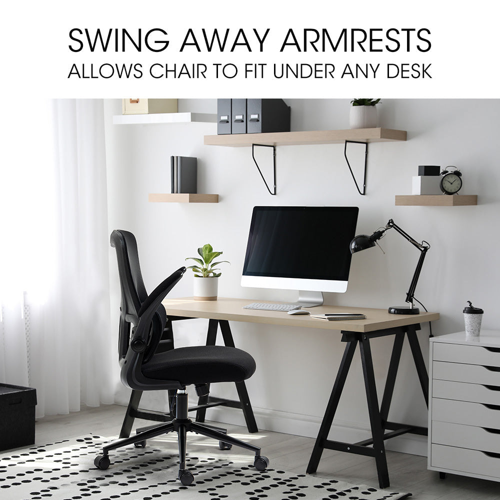 Floreat black ergonomic mesh office chair in a home office