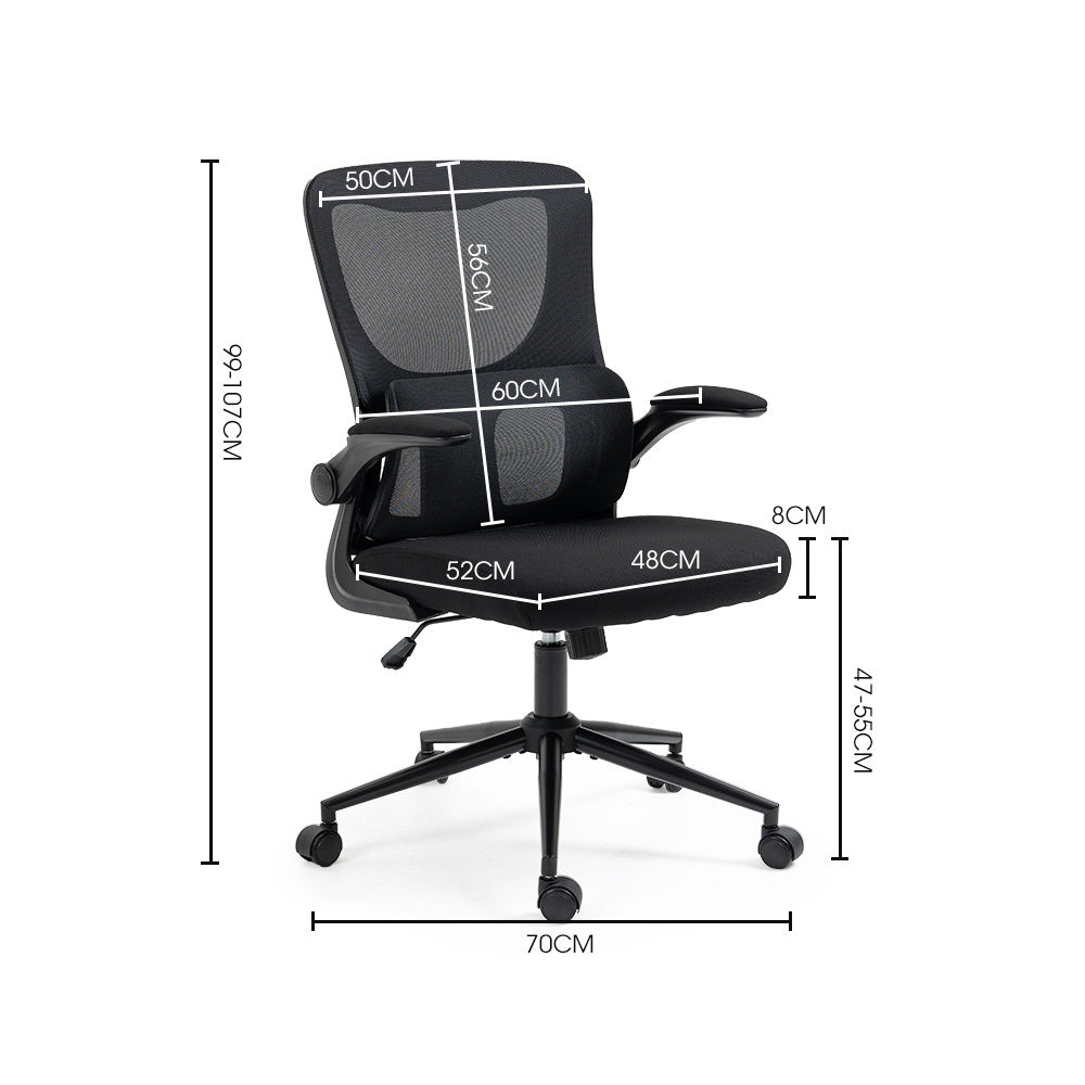 Floreat black ergonomic mesh office chair in a home office