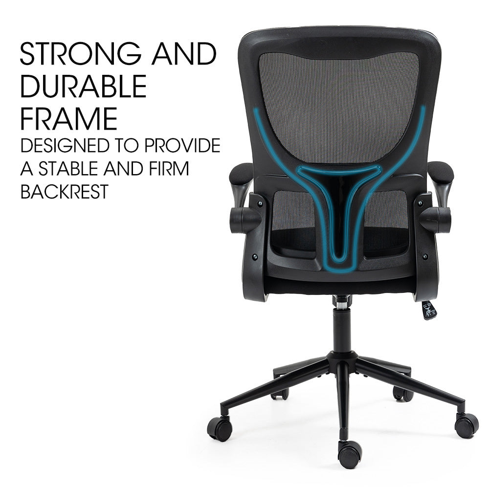 Floreat black ergonomic mesh office chair in a home office