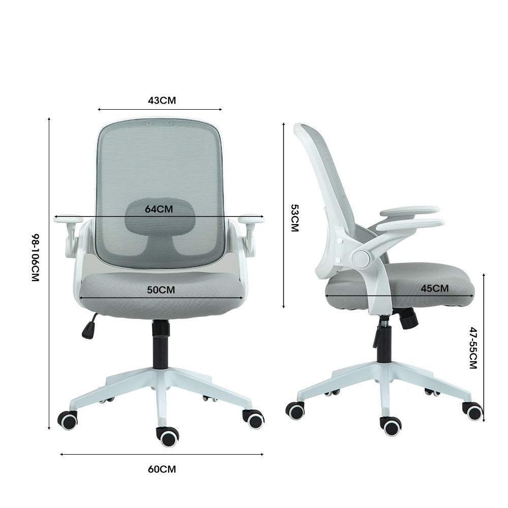 Wagin grey mesh office chair with white frame