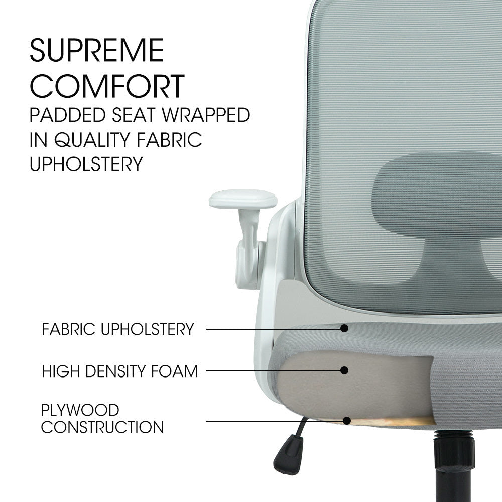 Wagin grey mesh office chair with white frame