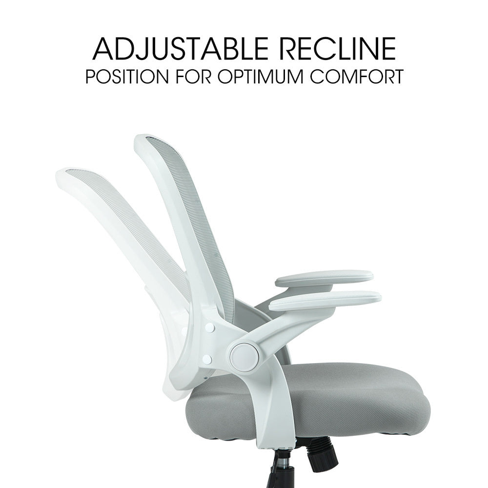 Wagin grey mesh office chair with white frame