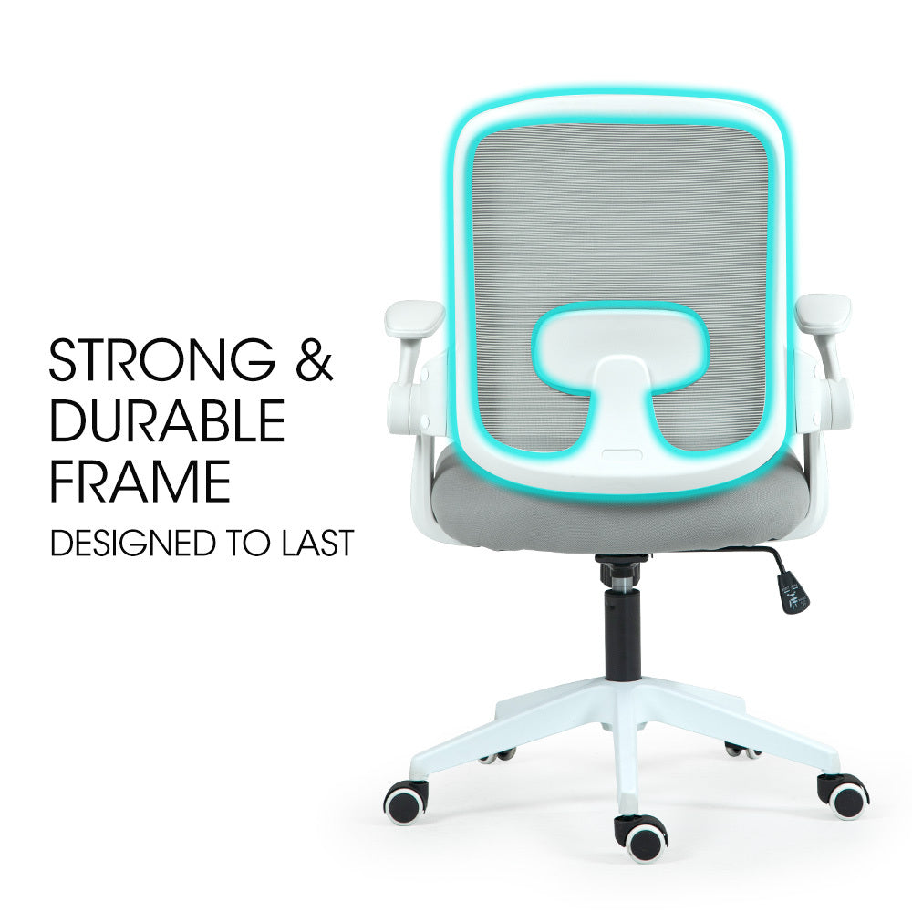 Wagin grey mesh office chair with white frame