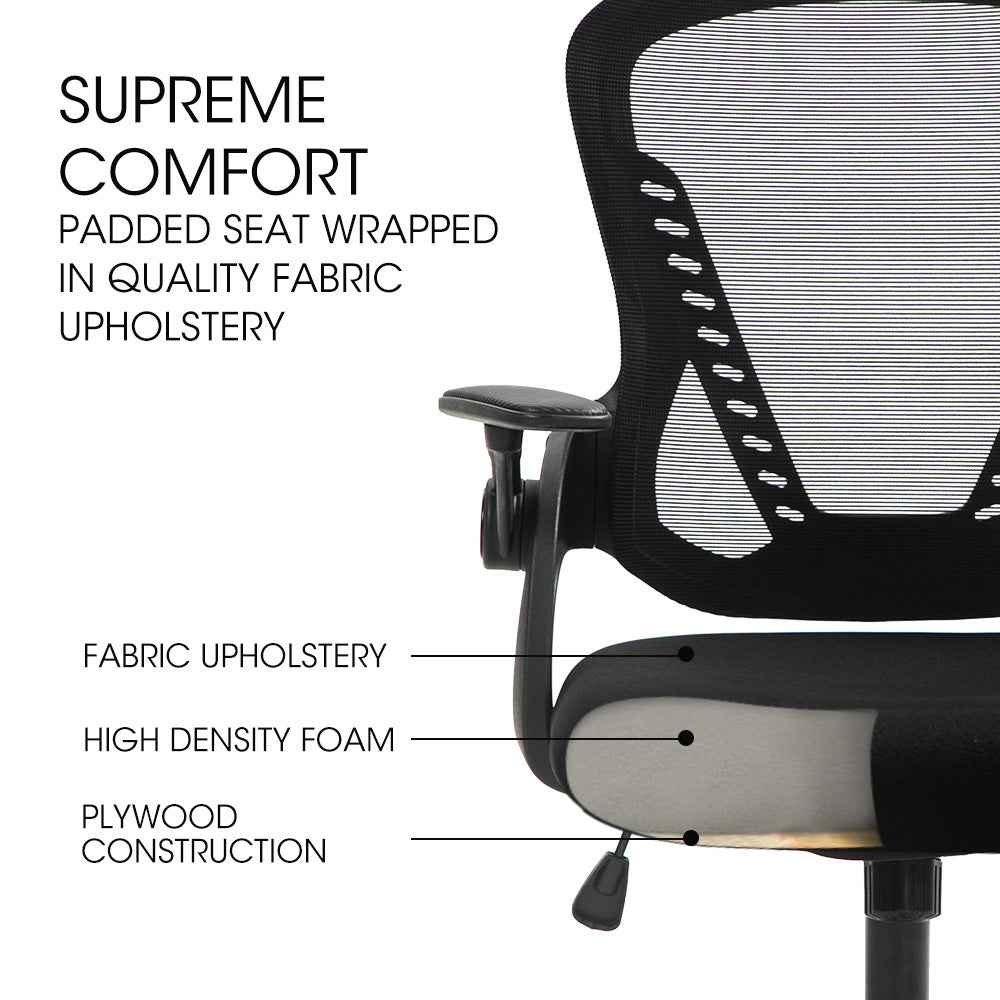 Trigg black ergonomic mesh office chair in a home office