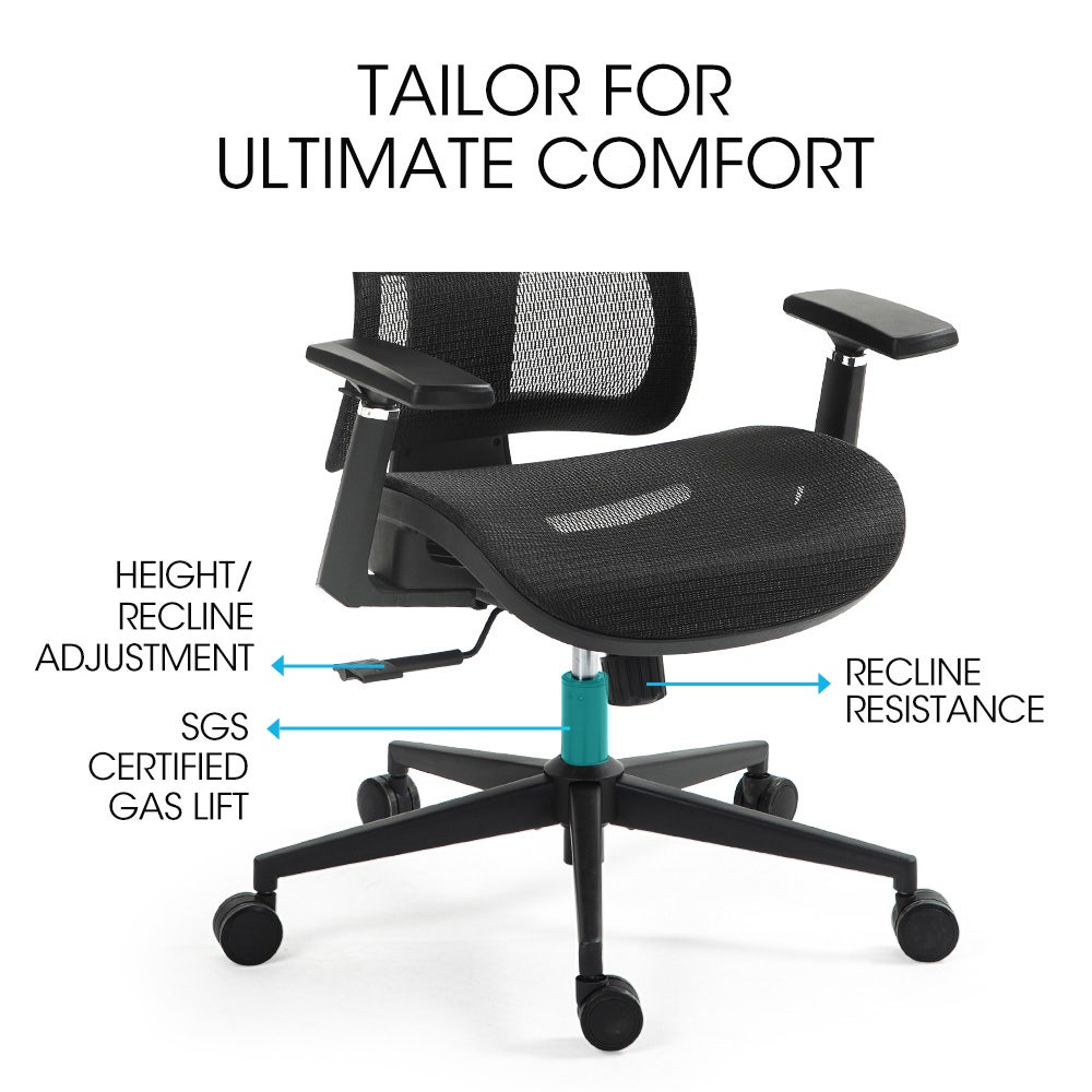 Karratha black mesh ergonomic office chair