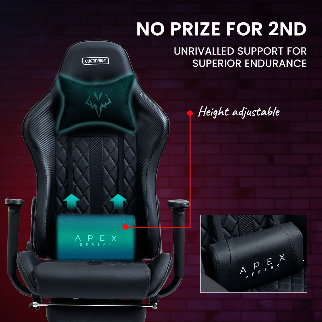 Ergonomic Reclining Gaming Chair with Footrest