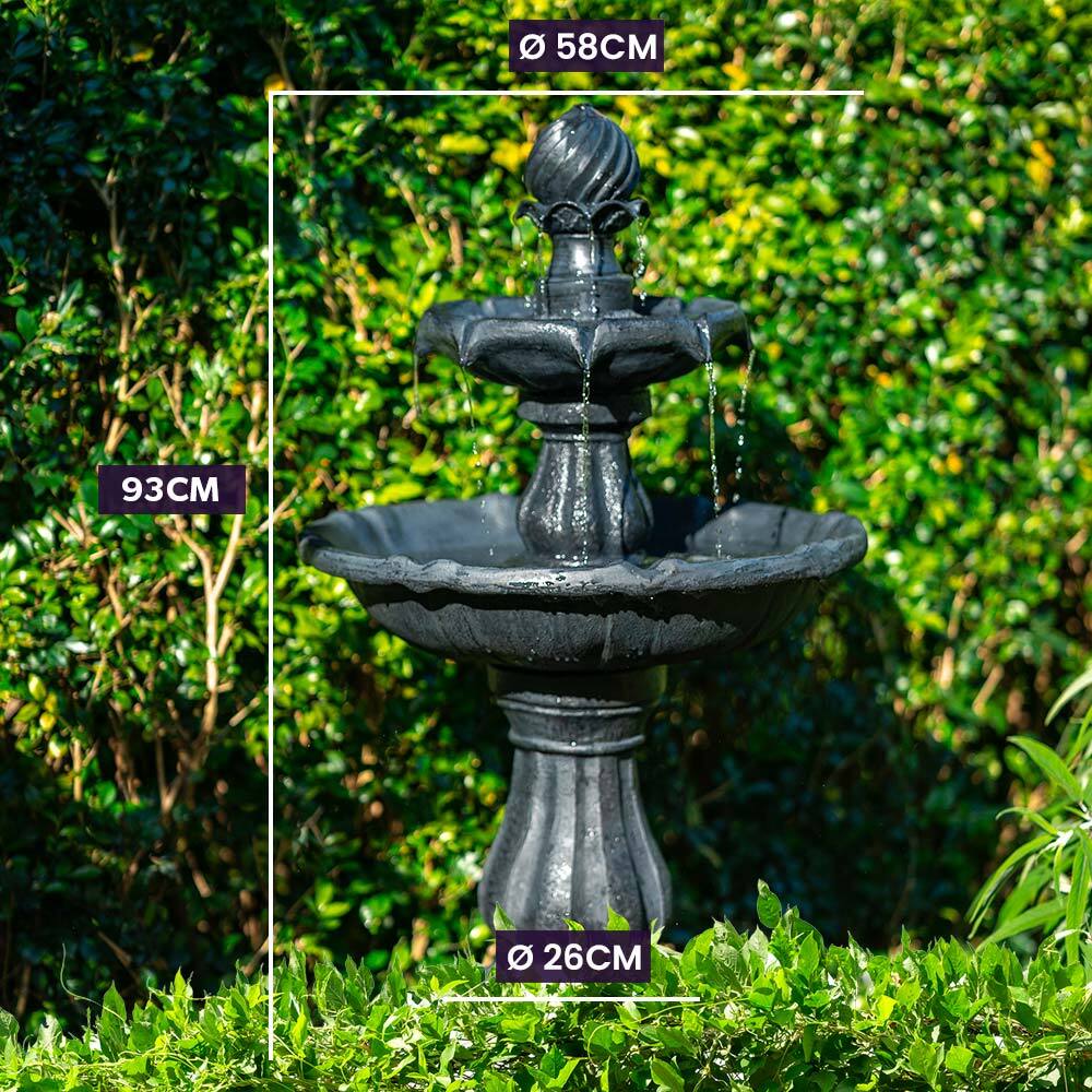 Solar-Powered 3-Tier Outdoor Water Fountain
