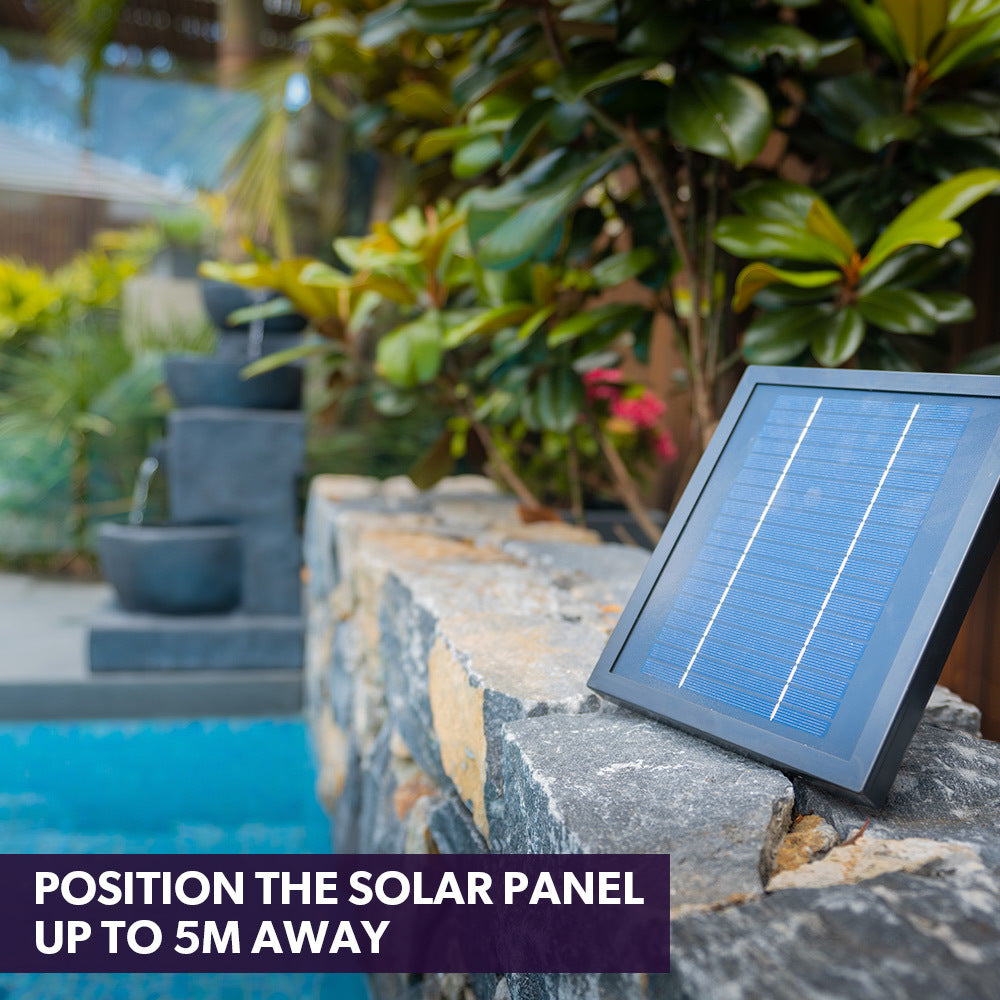 Elegant 4-Bowl Solar Fountain with LED Lights