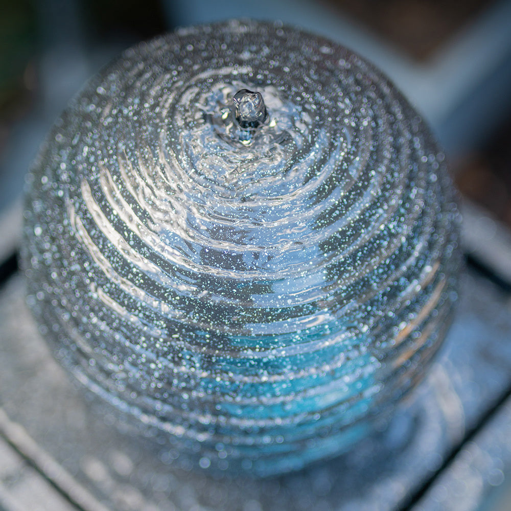 Twisted Design Solar Water Fountain with LED Lights