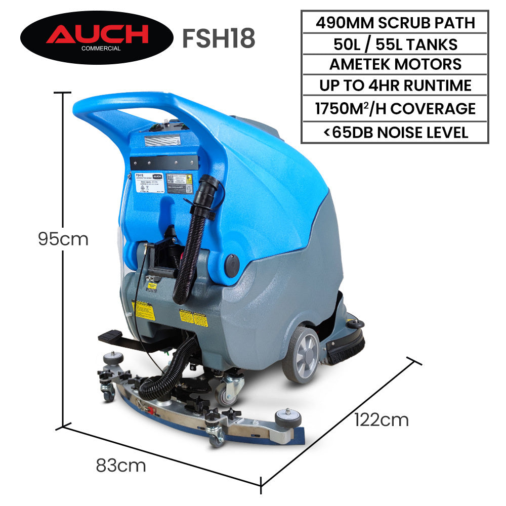 Commercial walk behind floor scrubber and dryer 490mm, view 2