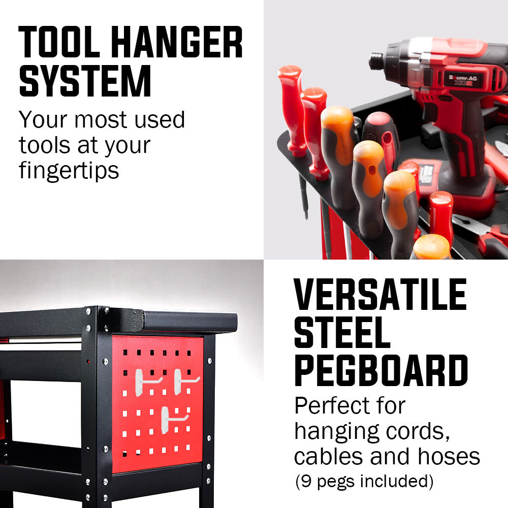 3 Tier Steel Tool Trolley Cart dimensions
