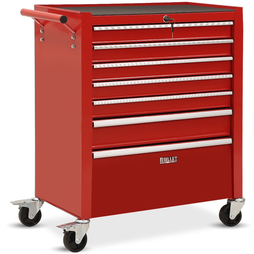 7 Drawer Tool Box Cabinet Trolley Red