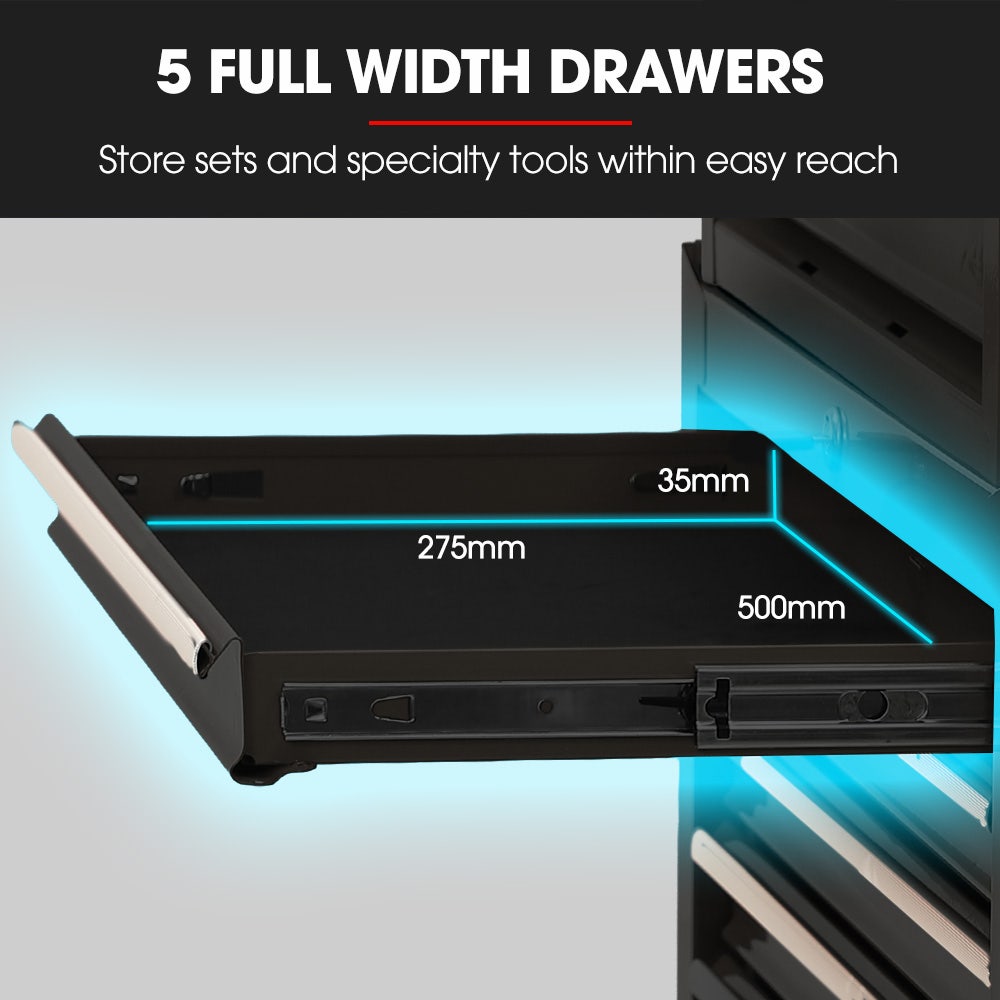 16 drawer tool box cabinet and chest in black