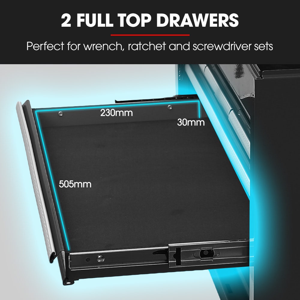 9 Drawer Tool Box Chest Black