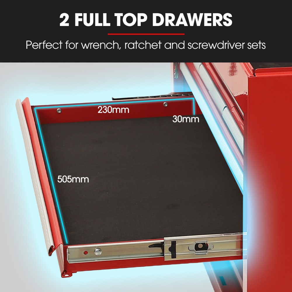 9 Drawer Tool Box Chest Red