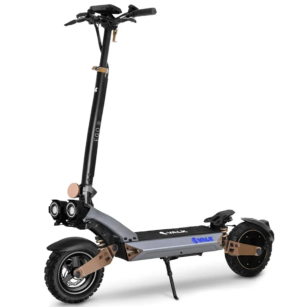 Utrecht folding electric commuter scooter in black bronze with dual suspension