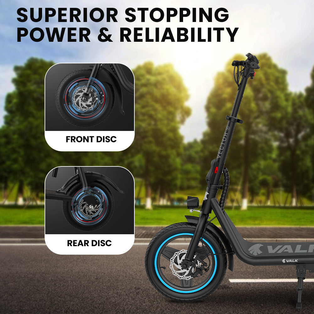 Leiden Electric Scooter with Seat, 650W, 30km Range, Black