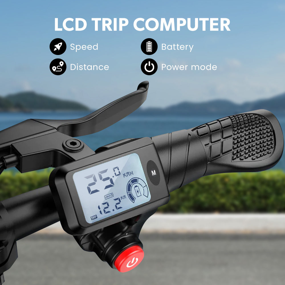 Leiden Electric Scooter with Seat, 650W, 30km Range, Black