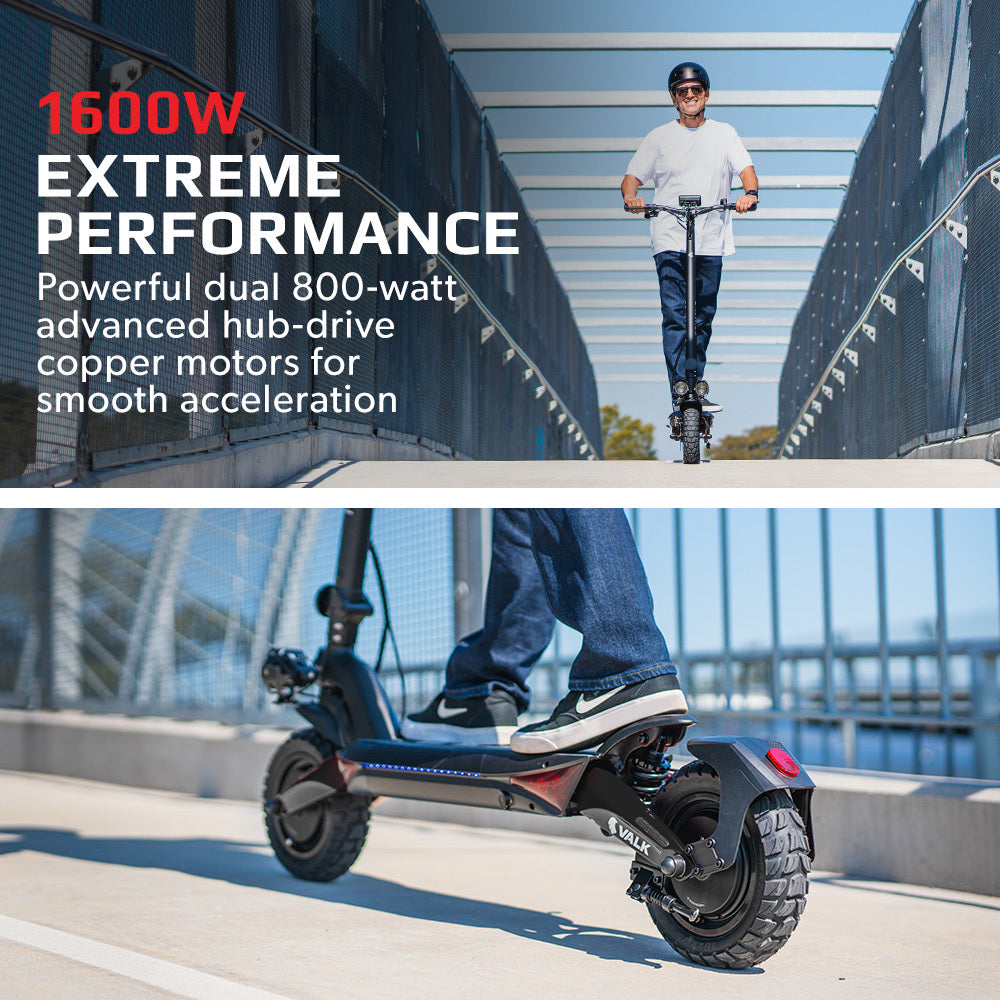 Gouda Dual Motor Electric Scooter, 1600W, 60km Range, Black