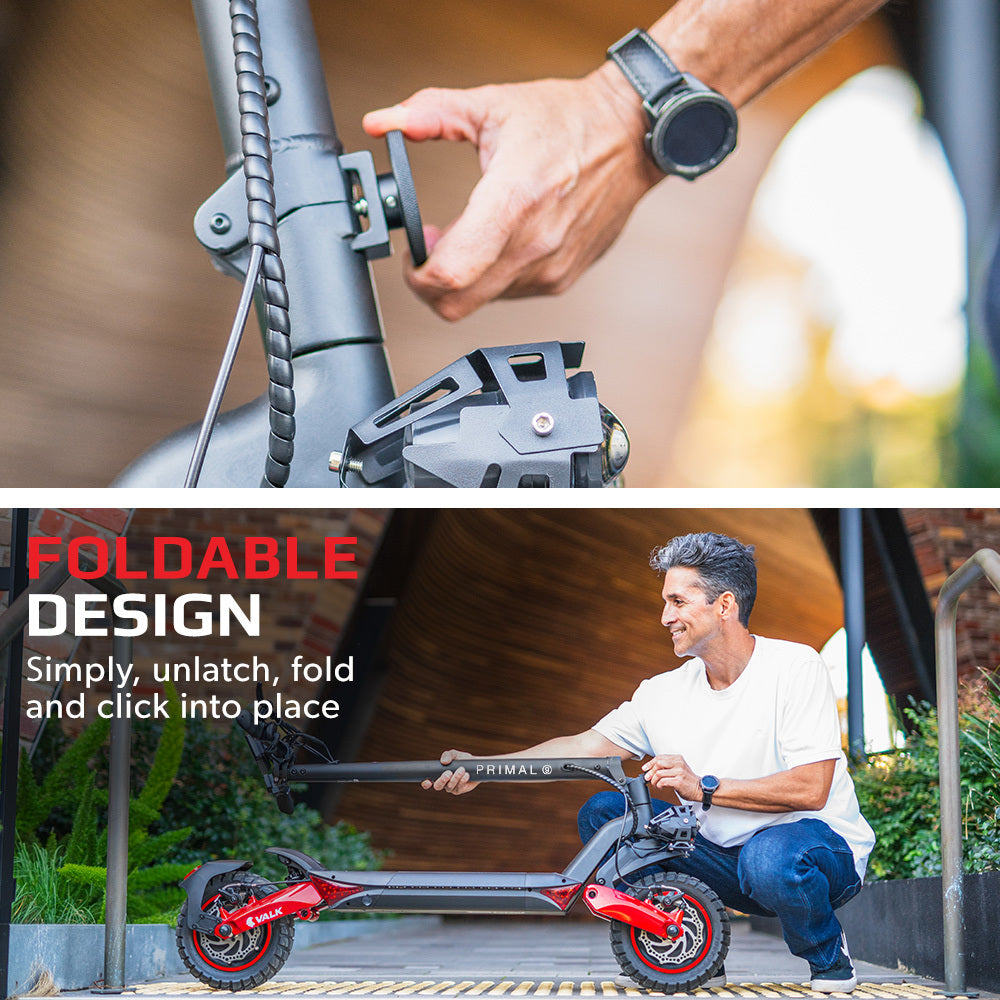 Gouda Dual Motor Electric Scooter, 1600W, 60km Range, Black Red