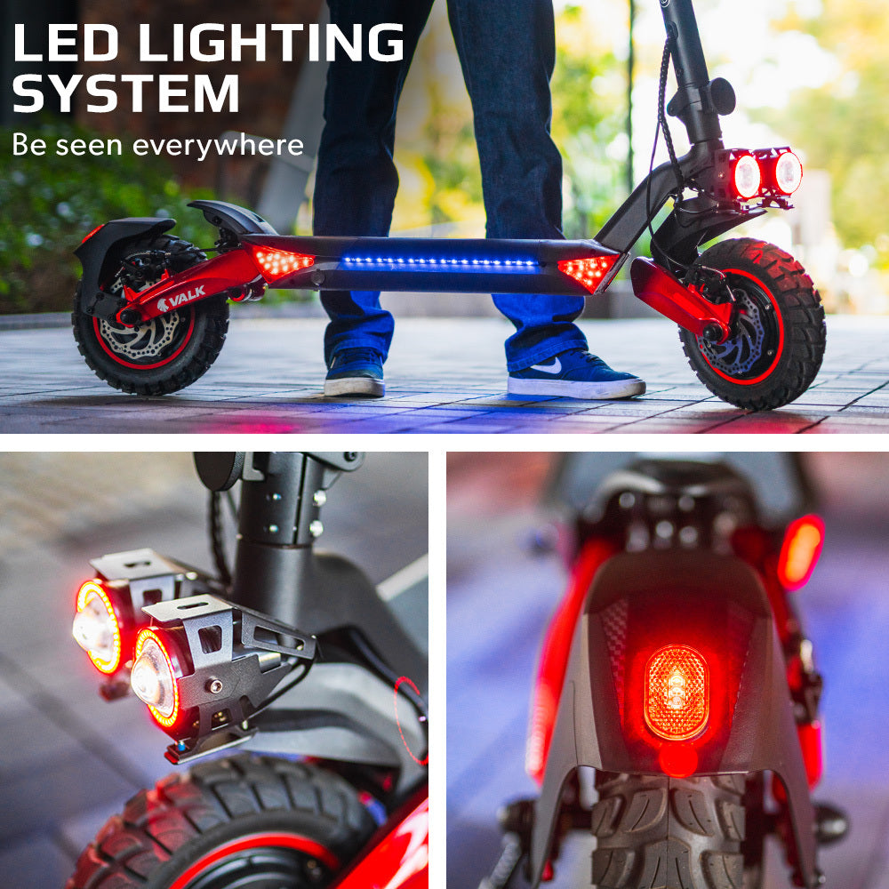 Gouda Dual Motor Electric Scooter, 1600W, 60km Range, Black Red