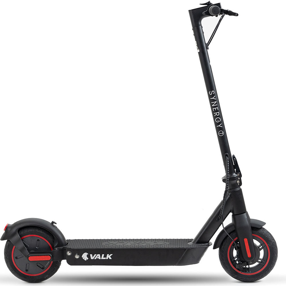 Breda black red folding electric commuter scooter with never flat tyres