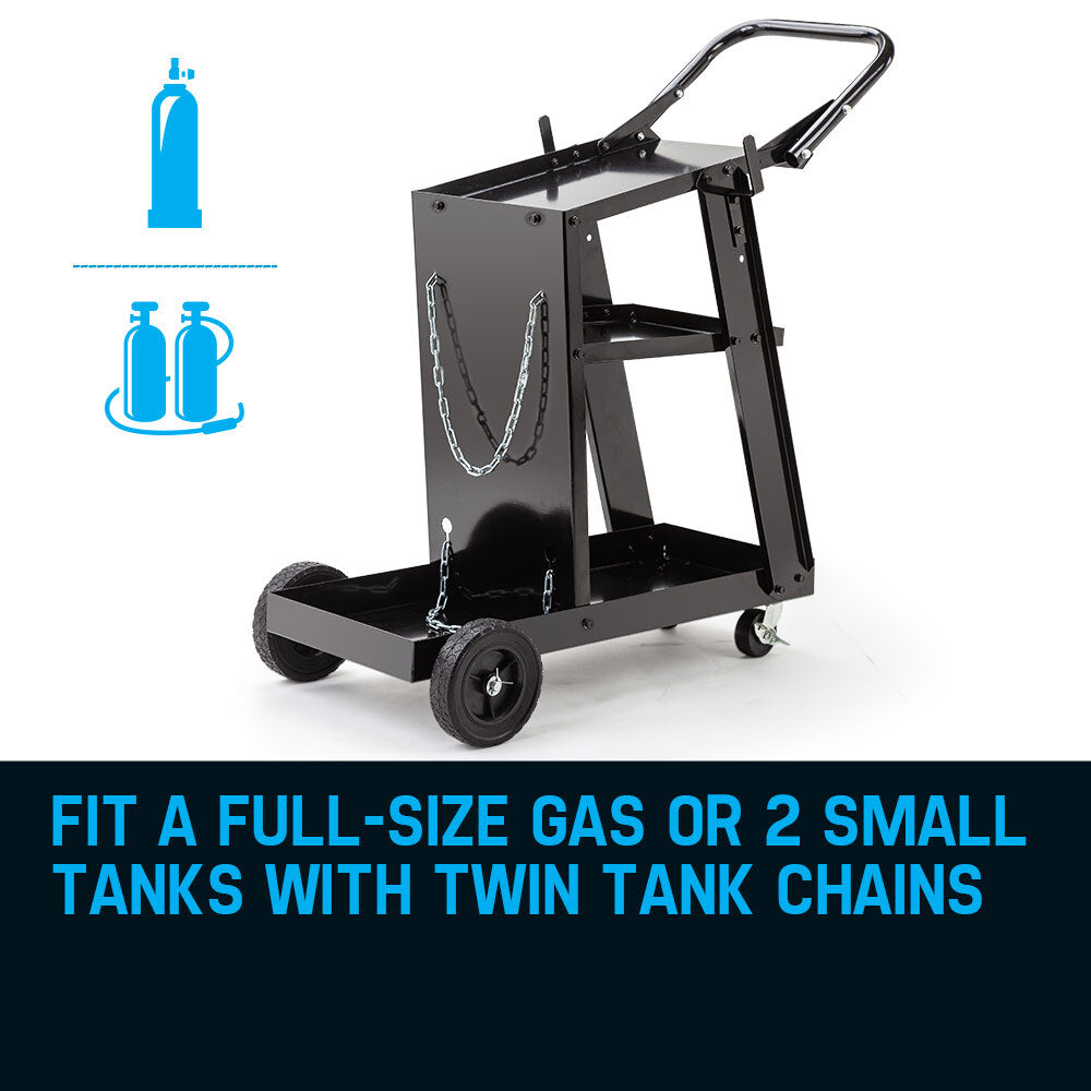 Welding Cart Trolley for MIG TIG ARC and Plasma Welders with Storage Shelves