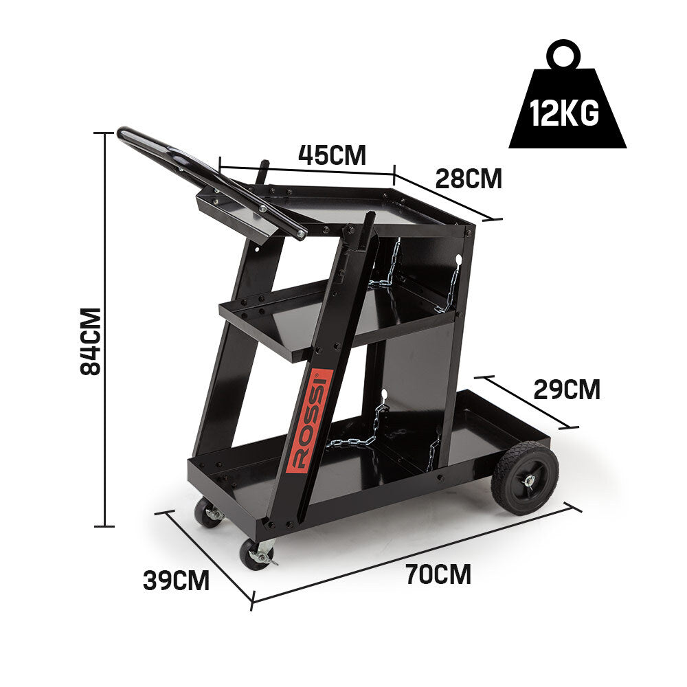 Welding Cart Trolley for MIG TIG ARC and Plasma Welders with Storage Shelves