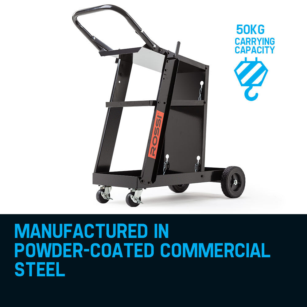 Welding Cart Trolley for MIG TIG ARC and Plasma Welders with Storage Shelves