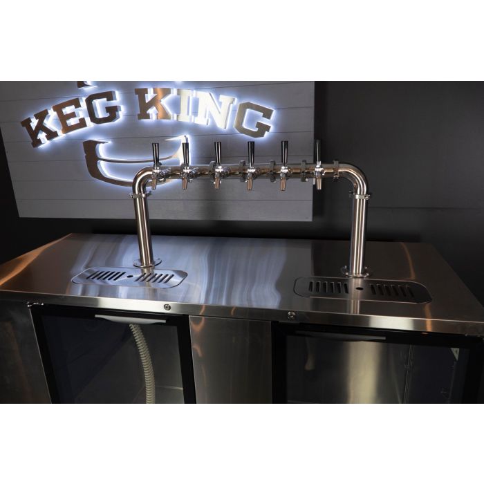 Dixel digital controller and recessed door handles on the keg fridge