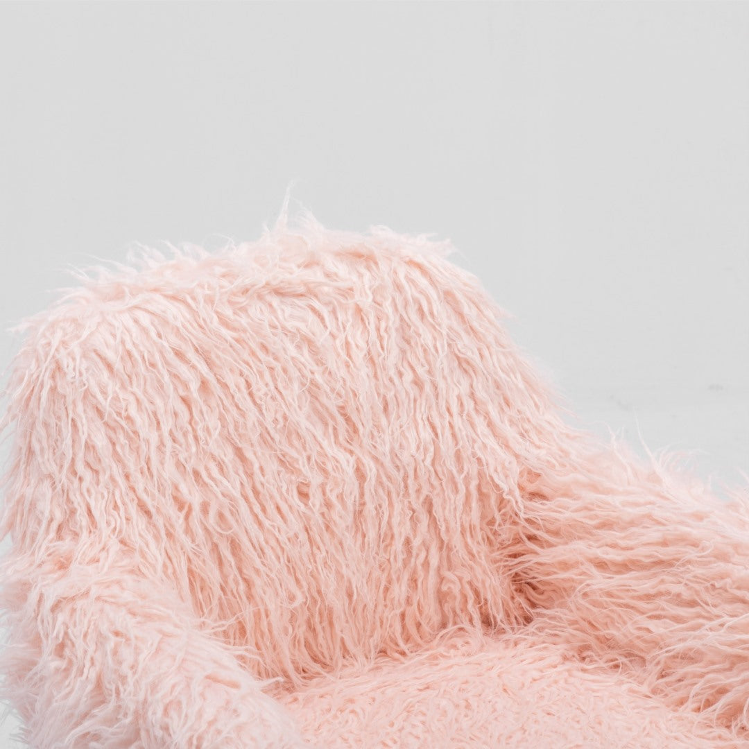 Fluffy Pink Faux Fur Swivel Office Chair — Allure Home Collections