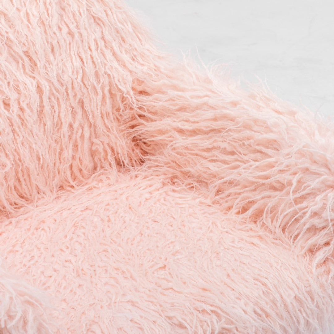 Fluffy Pink Faux Fur Swivel Office Chair — Allure Home Collections