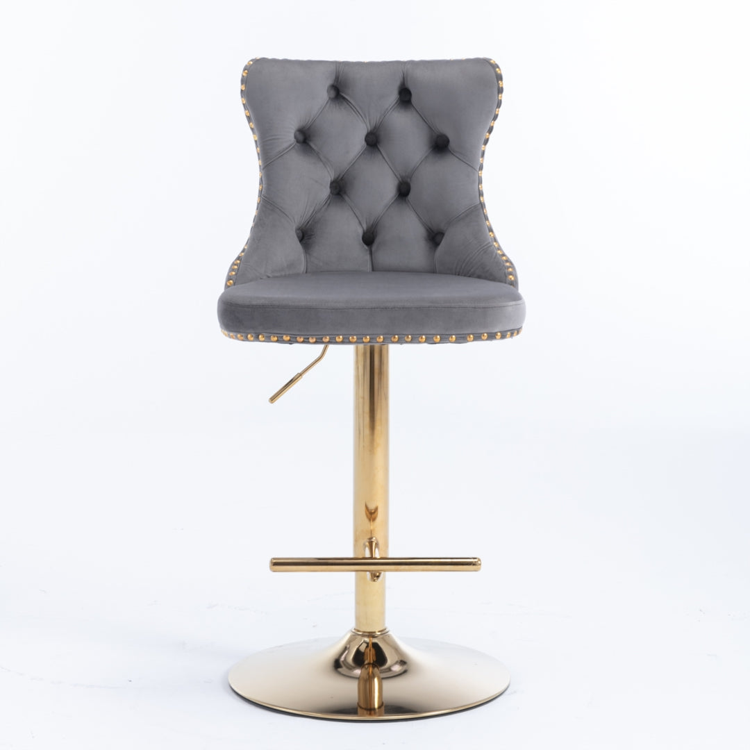 Velvet bar stool seat close-up showing padded finish — Allure Home Collections