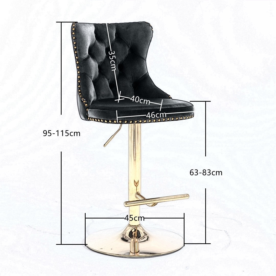 Velvet swivel bar stool in contemporary kitchen setting — Allure Home Collections