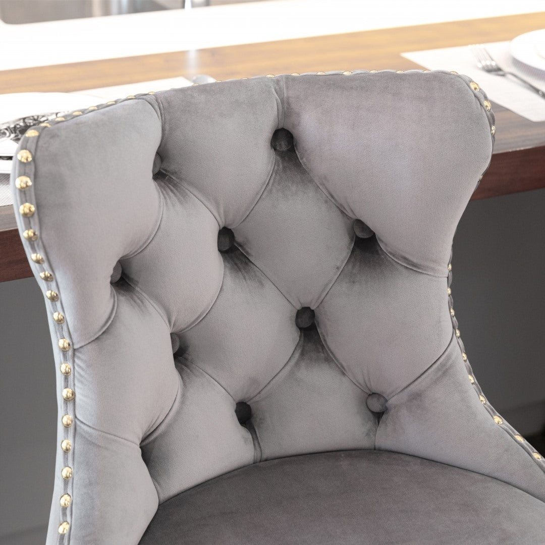 Side profile of height adjustable velvet bar stool — Allure Home Collections