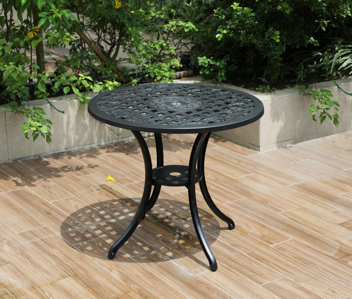 Aldinga Aluminium Outdoor Dining Table, Black 79cm